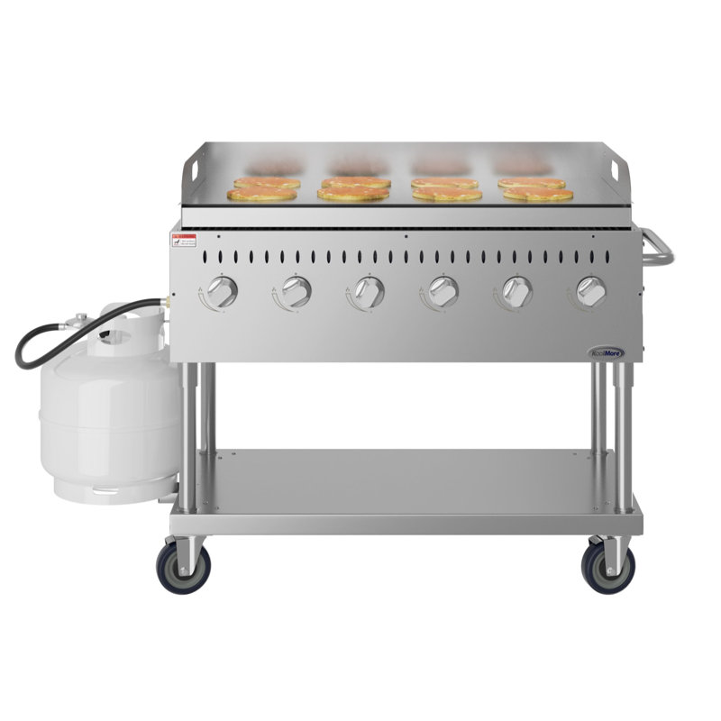 Barbecue au gaz propane commercial 48 po avec plaque chauffante, homologué ETL en acier inoxydable (CGKIT4-48G)