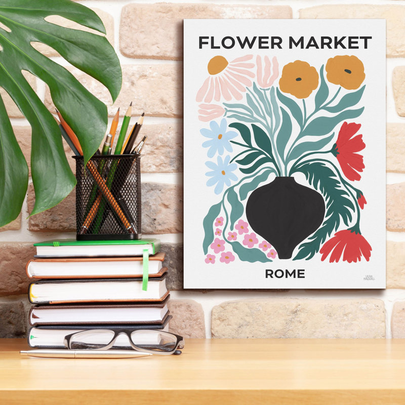 «Flower Market 6» par Laura Marshall, art mural sur toile, H 16 po x l 12 po x P 0,75 po