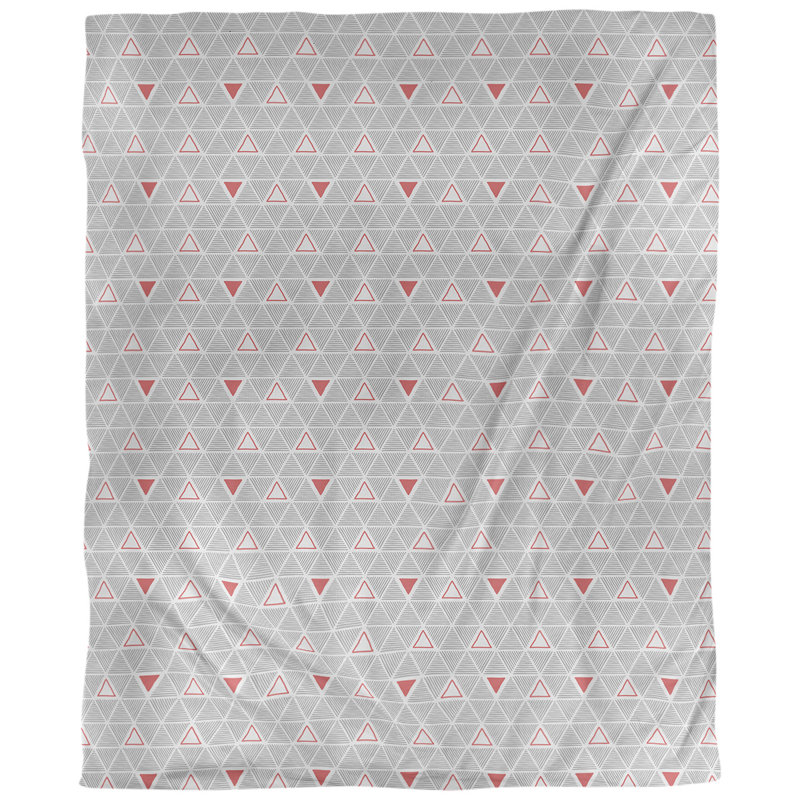 Tissu triangulaires décoratifs à la main, Sergé de coton, L 58 po x l 36 po, Rouge