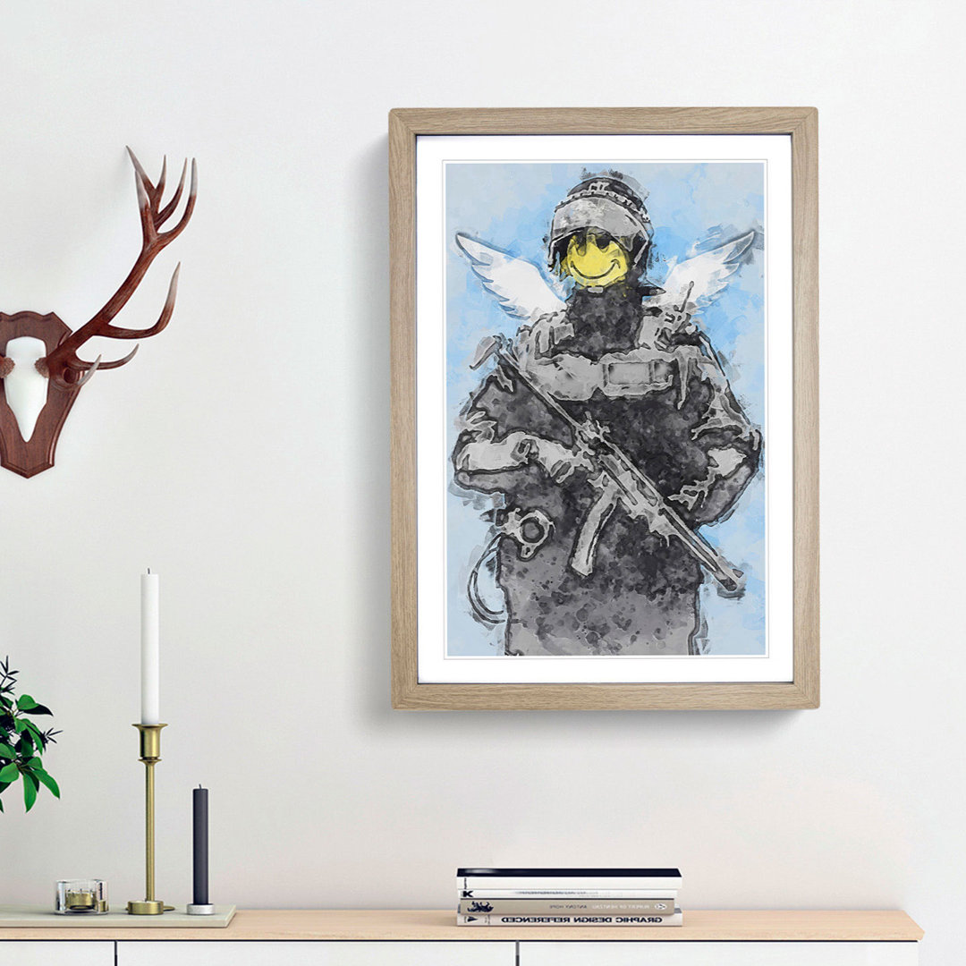 Smiley Policeman by Banksy - Picture Frame Painting Print
