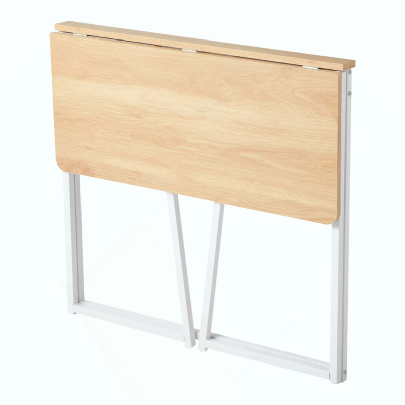 Bureau pliable, table pliable de 31,5 po pour petits espaces avec crochets de rangement, table d'ordinateur peu encombrante, poste d'écriture pour bureau à domicile, assemblage facile