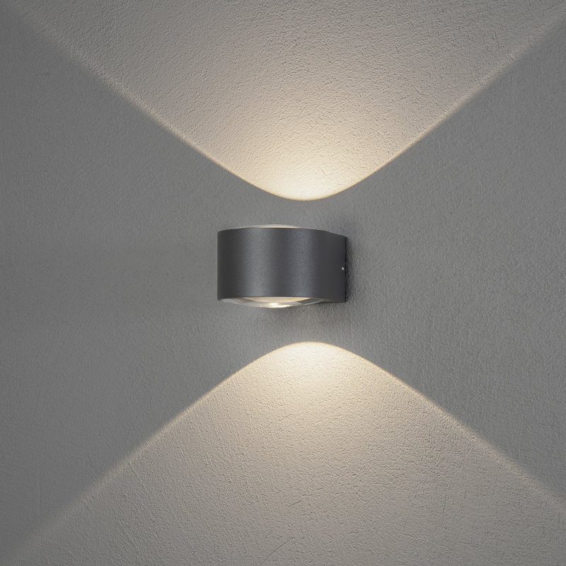 6.5cm H Integrated LED Outdoor Sconce, Anthracite