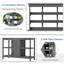 Banc de jardin avec tablettes de rangement, tiroirs et armoire, table de travail extérieure robuste avec design anti-chute