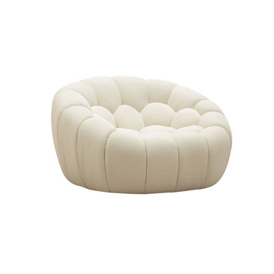 Reno Ola 48 Inch Accent Chair, Cushioned Hexagonal Tufted Seat