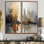 Coucher de soleil à New York - art mural grand paysage urbain