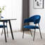 Noah Set of 2 Upholstered Dining Chairs with Black Metal Frame-606329013