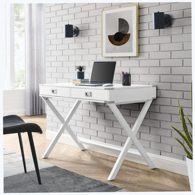 Computer Desk with Storage,Solid Wood Desk with Drawers, Modern Study Table by Ivy Bronx