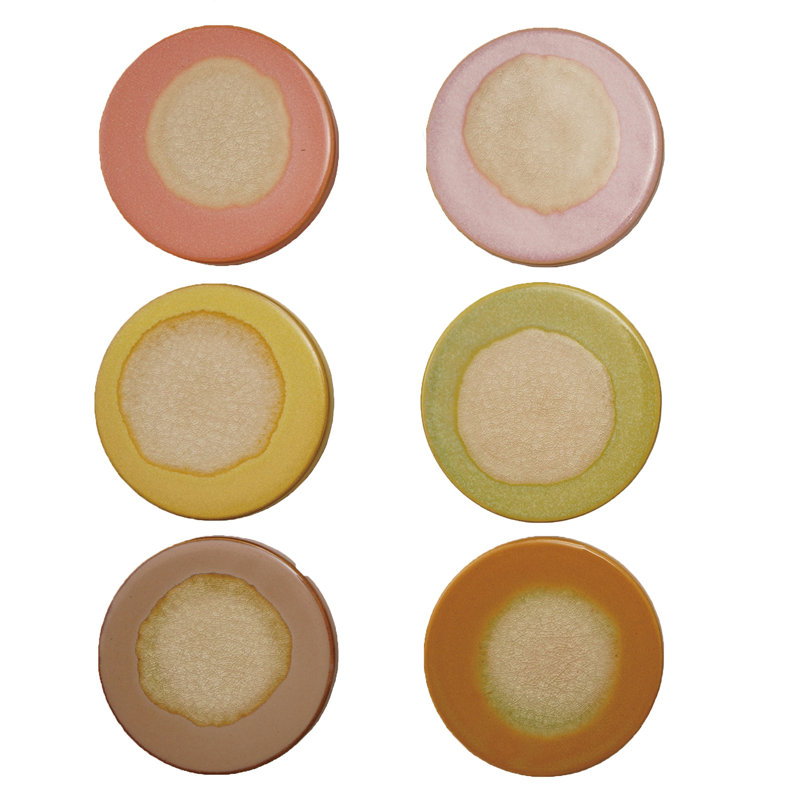 12-Piece Stoneware Trivet With Reactive Glaze