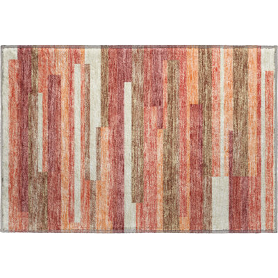 Premium Machine Washable Prisco Coral Rug