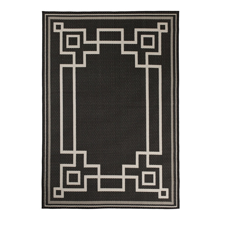 Furnish My Place Outdoor Oriental Rug  Black 29, Rectangle 2' x 3'