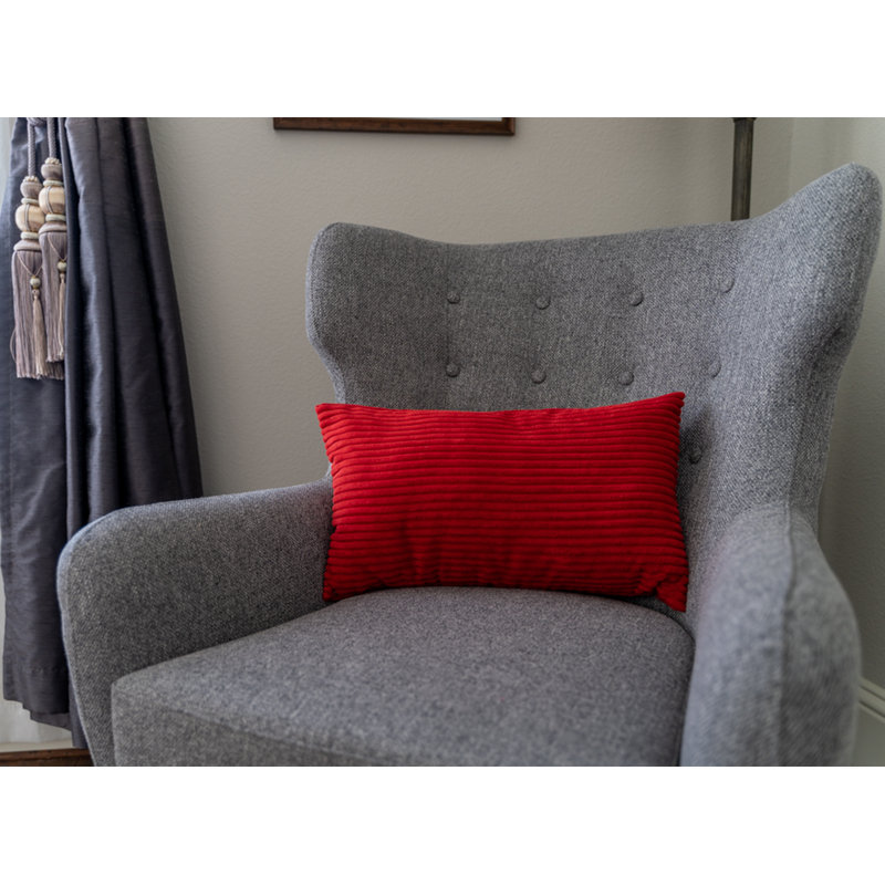  Ensemble de 2 coussins décoratifs avec insertions - Ensemble complet de coussins décoratifs 12 po x 20 po, Rouge