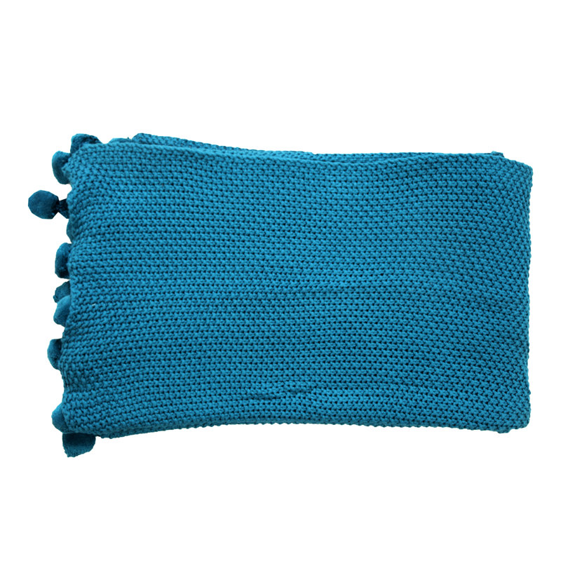 Jeté 100% coton, Bleu sarcelle