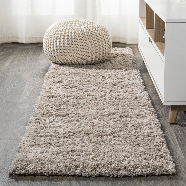 Anttwan Solid Shag Light Beige Rug