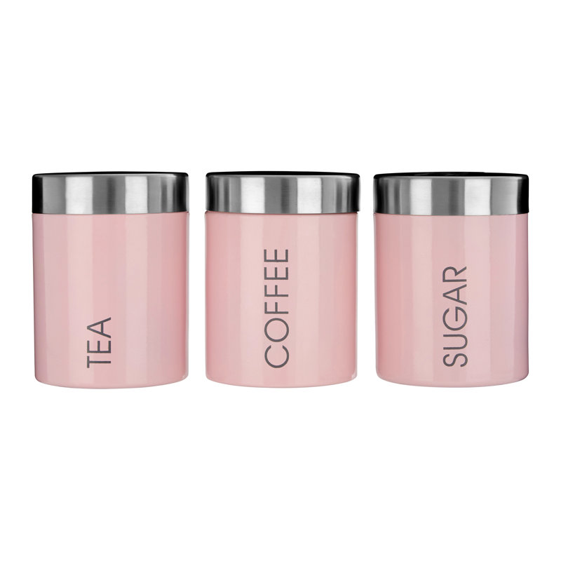 Surrett Metal Jar - Set of 3, Pink
