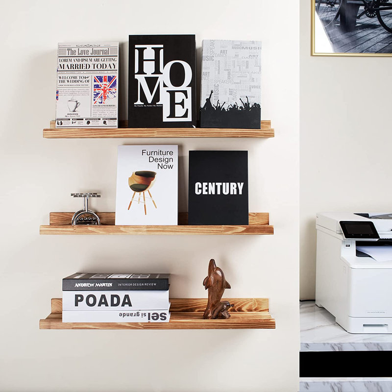3 Piece Solid Wood Floating Shelf