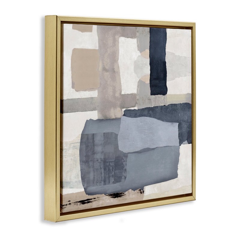 "Earthy Expressive", art par Jacob Q, H 18 po x l 18 po, Cadre flottant métallique doré