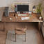Bureaux rectangulaires en bois massif brun clair-107293699