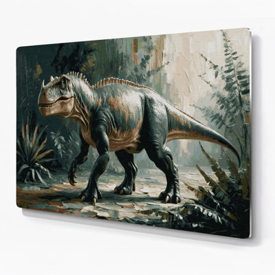 «Dinosaur Iguanodon», art mural en métal gris