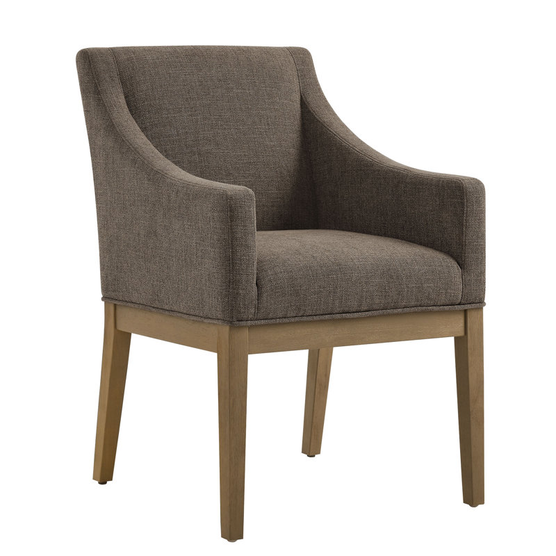 Alton Fabric Upholstered Dining Armchair, Mocha Natural