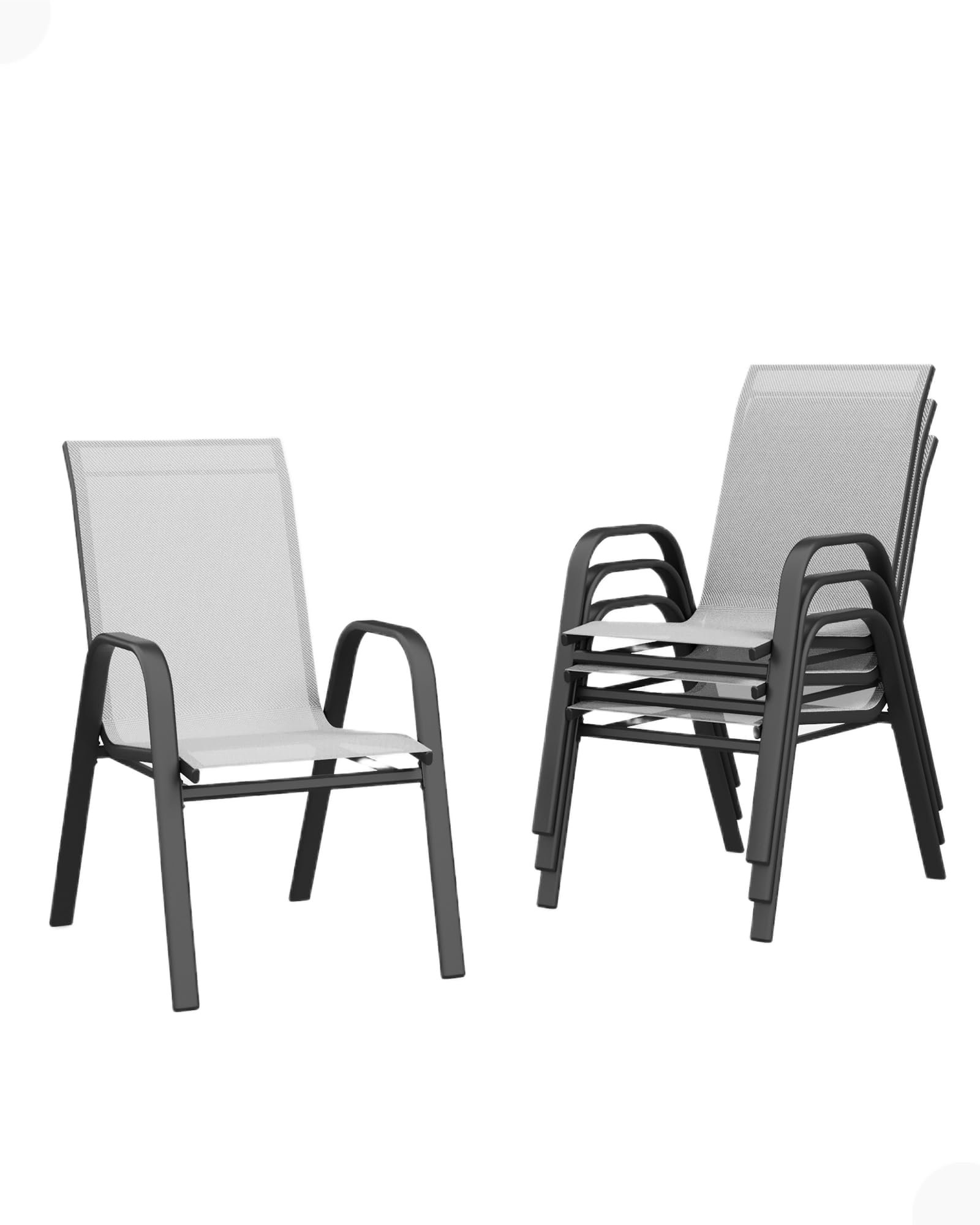 Ivy Bronx Set of 4 Patio Dining Chairs Outdoor Stackable Chairs for All ...