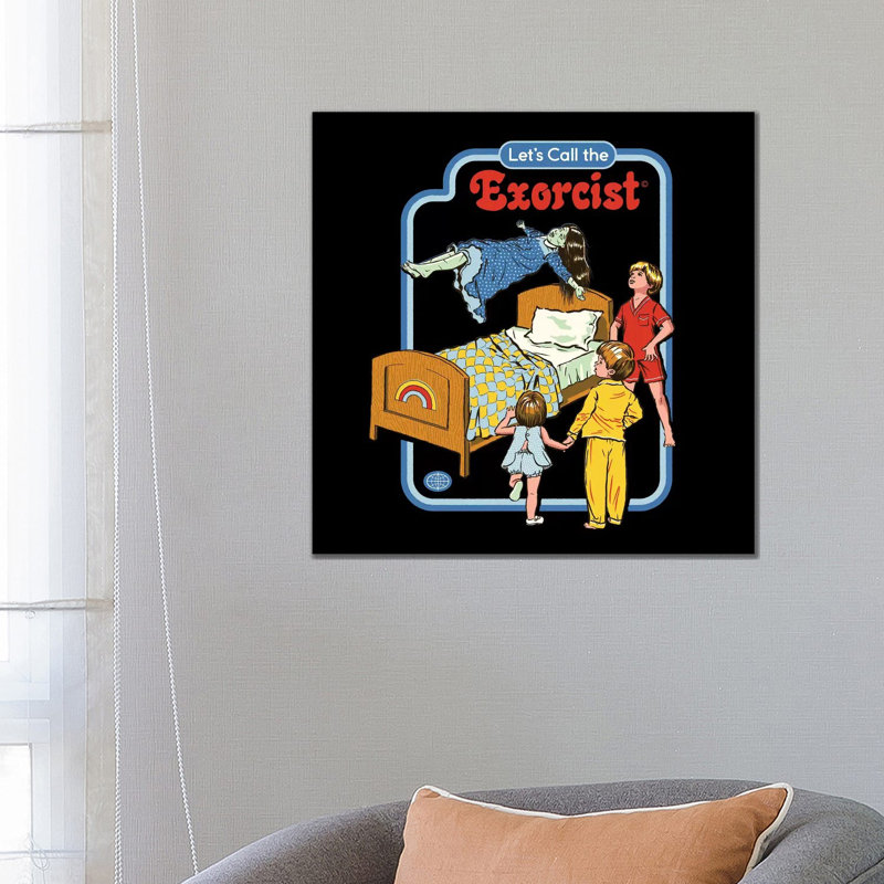 Appelons le exorcist, H 26 po x l 26 po x P 1,5 po, Toile avec cadre noir, Pas de tapis