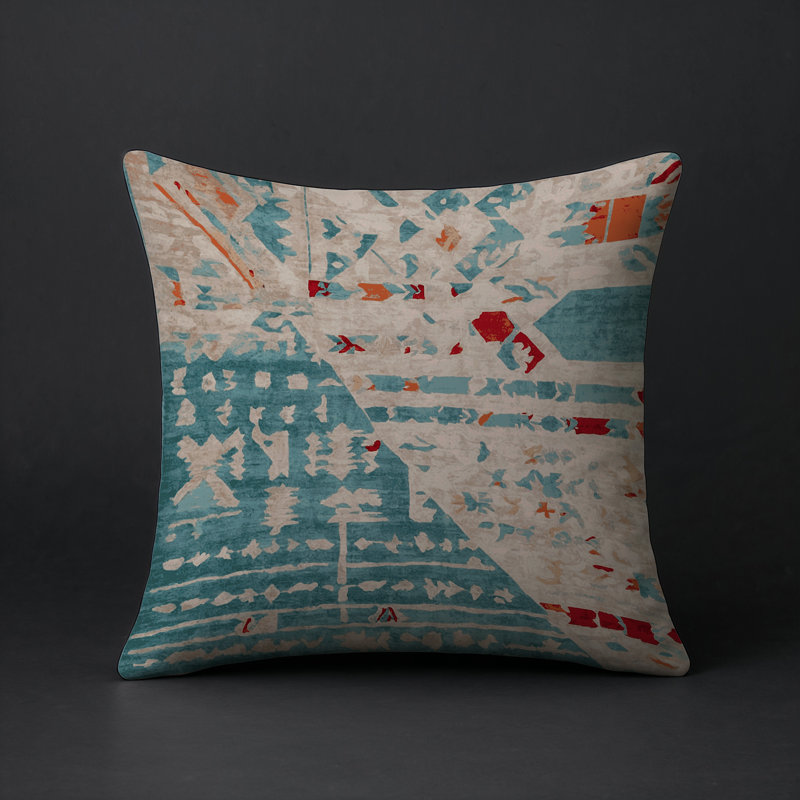 Coussin décoratif intérieur et extérieur Modern, Gris abstrait 31, Carré 18 po