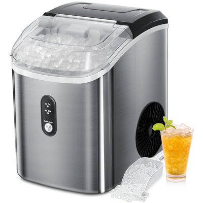 Countertop Nugget Ice Maker, 35lbs/24H Sonic Chewable Pebble Ice Machine, 7 Mins First Ice, 1.2L Water Tank, 2.2lbs Ice Basket, Self-Cleaning Portable | Fridge.com