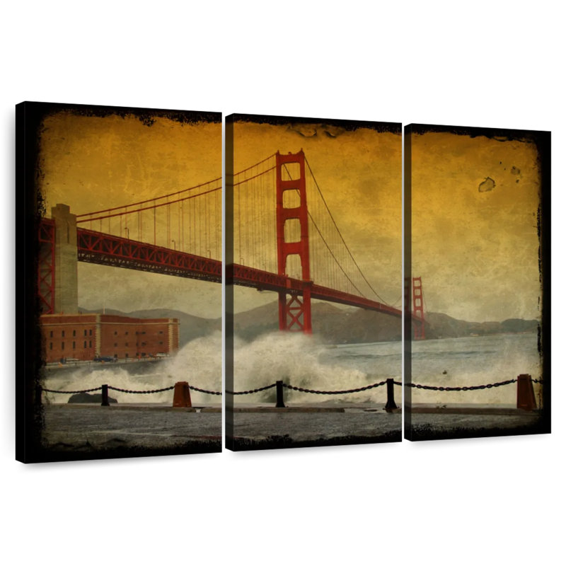 Lilie Grunge San Francisco Bridge, 32" H x 50" W