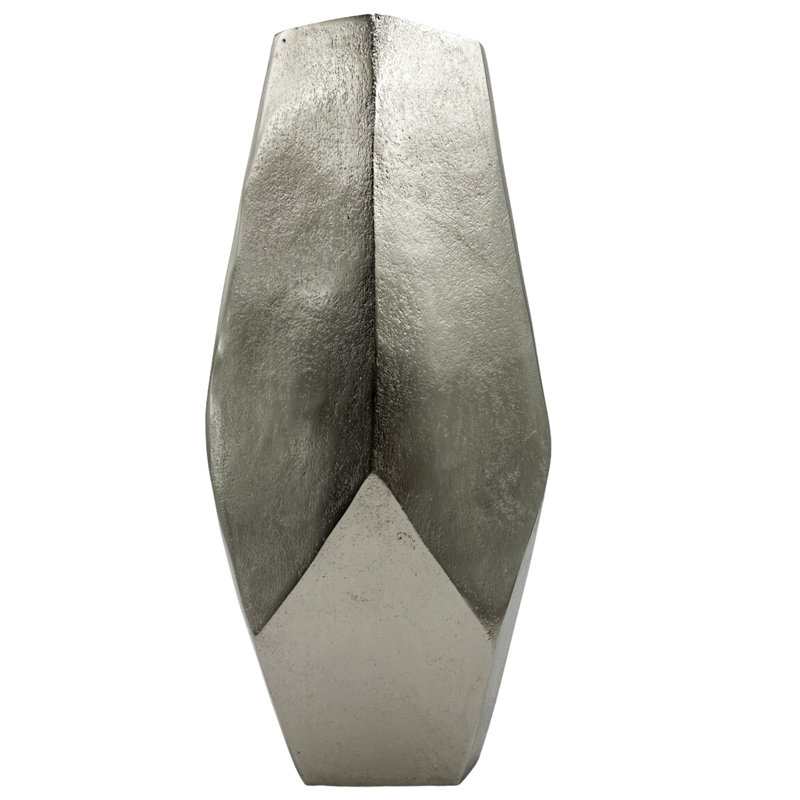 Ashtha Handmade Aluminum Table Vase, Silver