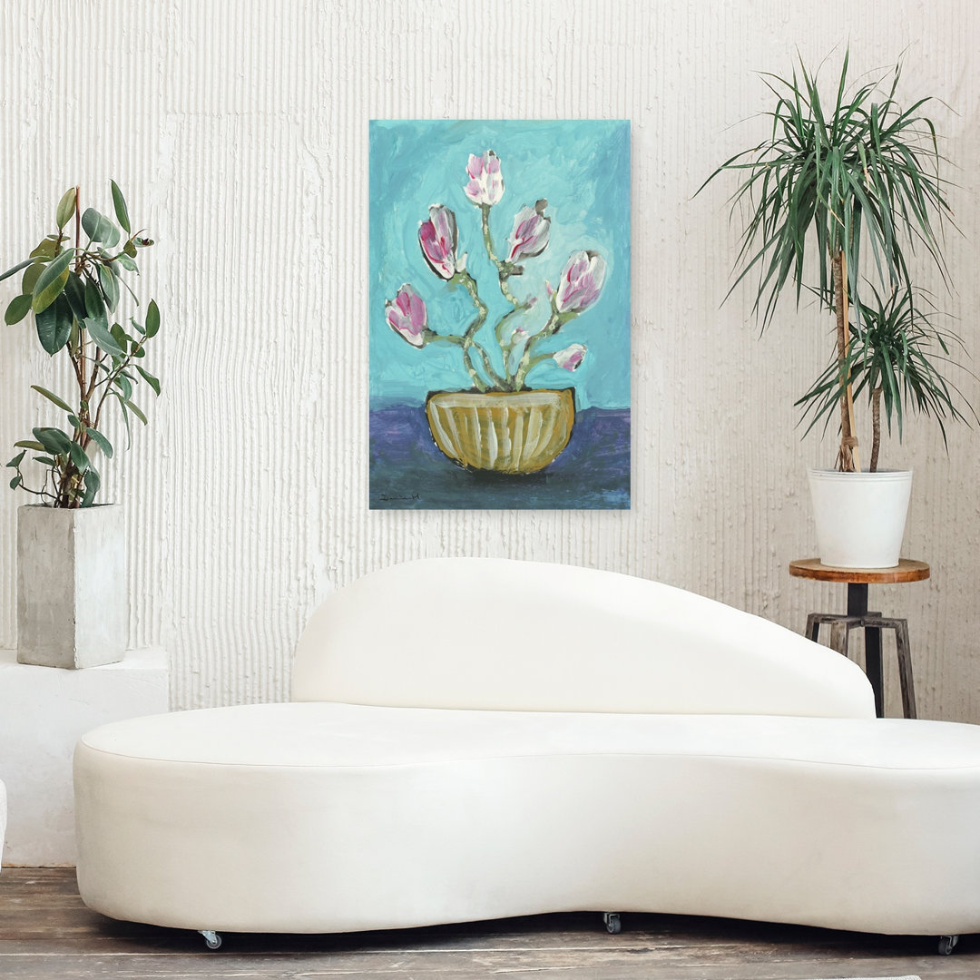 Magnolia Vase Vintage Plant Wall Art Print