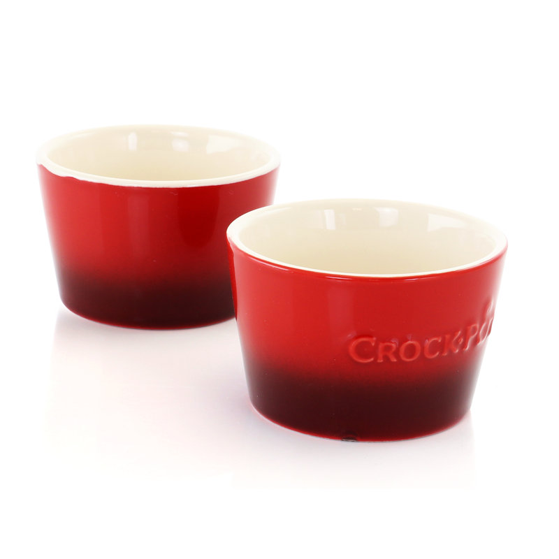 Crock-Pot 0.25 Qt. Stoneware Round Ramekin Dish, Red