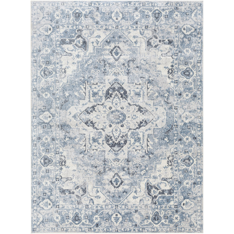 Kiedis Blue Machine Washable Area Rug