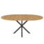 Table de salle à manger extensible ronde pour 2 à 6 personnes, table extensible à finition chêne de 43 à 58 pouces avec base en acier au carbone, mobilier de salle à manger moderne peu encombrant