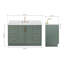 Meuble-lavabo ovale simple de 55 pouces avec comptoir en quartz blanc pur de 1,5 pouce d'épaisseur, fini vert vintage-221459463-221459461