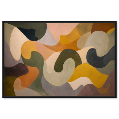 «Tan Curves II», reproduction d'art sur toile encadrée par Art Remedy, cadre noir, 15 x 10