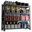 Étagères de garage robustes et réglables en métal, étagère de rangement industrielle en acier d'une capacité de 6 000 lb, H 75 po x l 79 po, noir-129674405