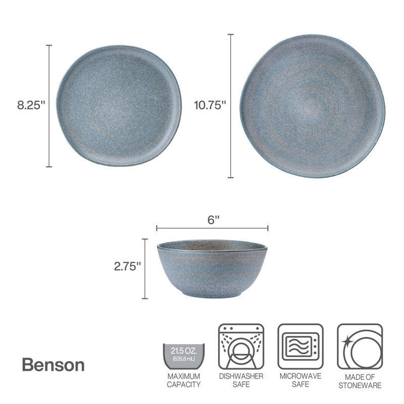 Stoneware Dinnerware Set - Service for 4