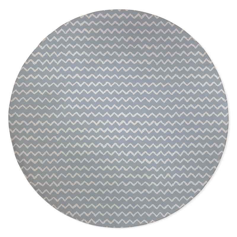 Tapis d'extérieur à motif de chevrons antidérapant, Rond 5 pi