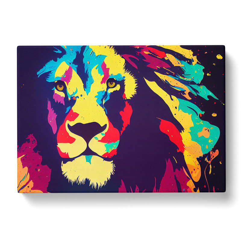 Splashed Lion Vol.1 Abstract - Wrapped Canvas, 35cm H x 50cm W x 3cm D