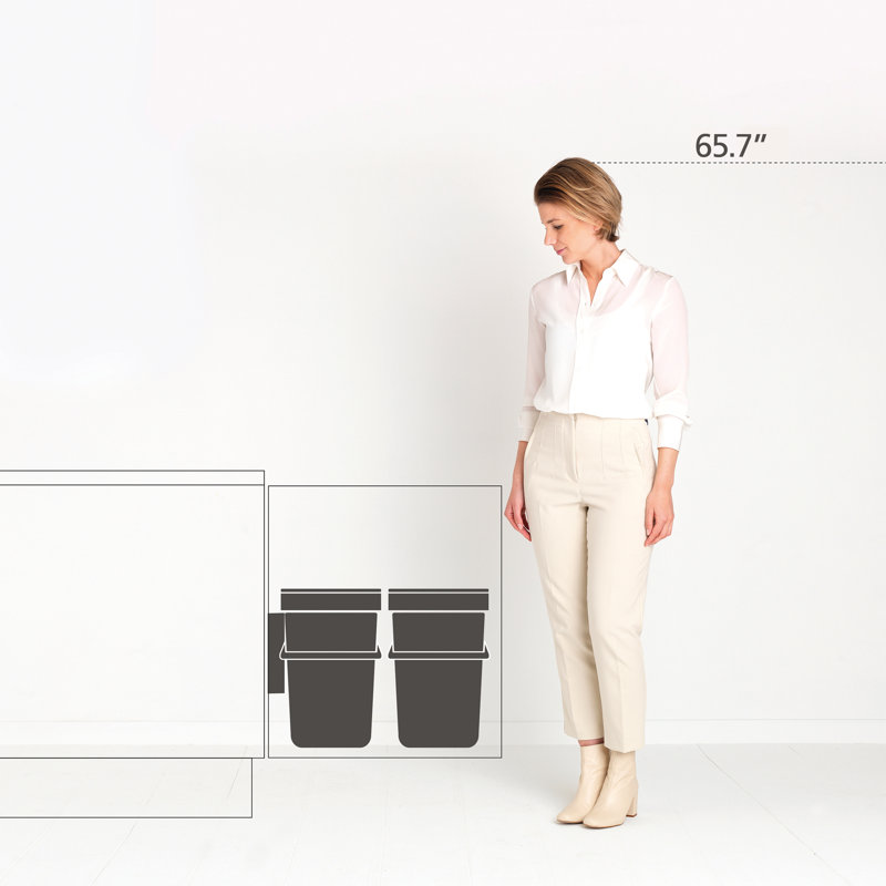 Ensemble de bacs de recyclage Sortia, 2 x 4,2 gallons