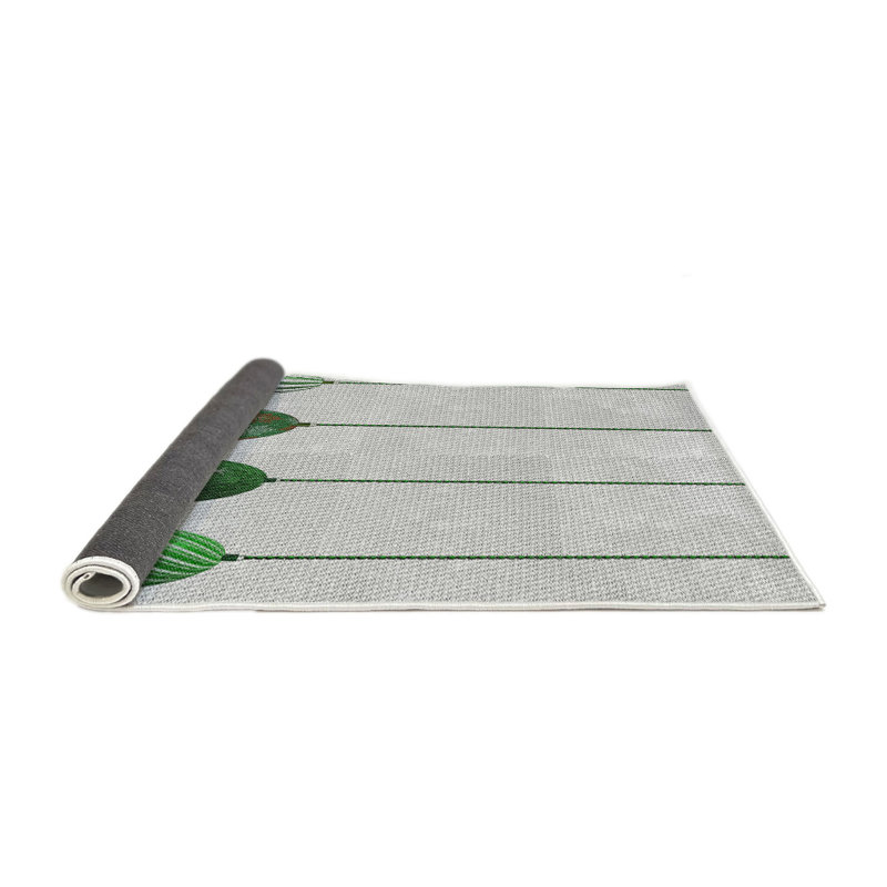 Tapis beige/vert à motifs, Rond 4 pi