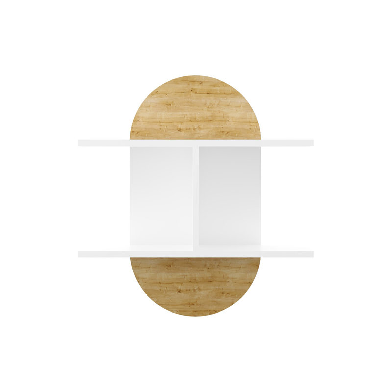 Tablette flottante ovale 2 pièces Vanatta, Chêne