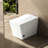 Modern Bathroom Square Smart Toilet With Attached Tank - Remote-Controlled, Auto-Flush, Heated Seat, Led Monitor, User Tailored Choices, White Hue Built-In For Bath Remote Command, Auto Flush-125061692