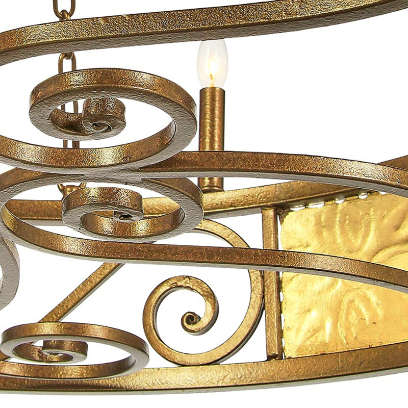 Sparta 12 - Light Candle Style Wagon Wheel Chandelier, Bronzed Brass/Gold Leaf