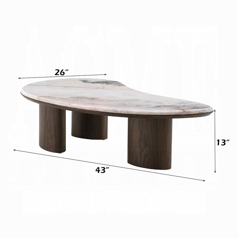 Table basse Hanale avec marbre naturel