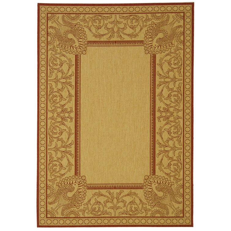 Arneshia Floral Yellow/Red Indoor/Outdoor Area Rug