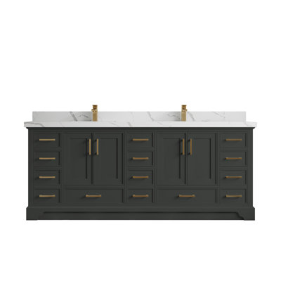Meuble-lavabo double avec plateau Charlotte 84