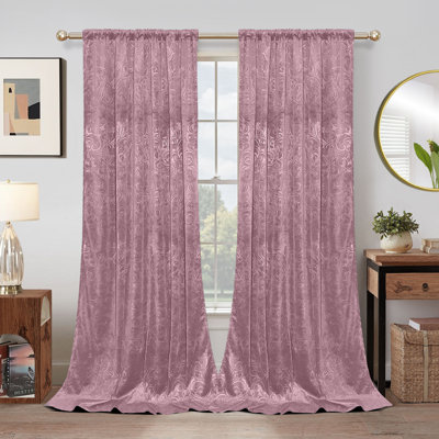 Luxury Dutch Velvet Blackout Curtains Floral Damask Pattern Thermal Isolate Light Heat Blocking Drapes