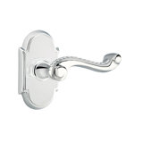 Wave/Drop Privacy (Bed & Bath) Door Lever with Arch Rosette