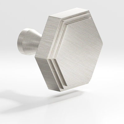 Hexagonal Stepped Cabinet Knob With Flared Post